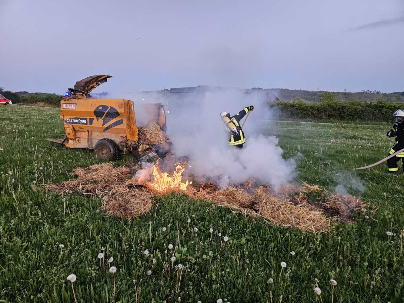 Brennt landwirtschaftliche Maschine